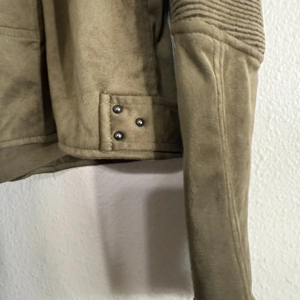 BLANKNYC Moto Jacket Women's Large Smokey Sage Asymmetrical Zip‎ Retro Biker